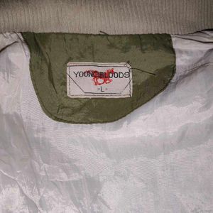 Stylish Olive Green Bomber Jacket
