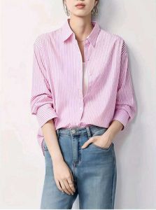 Pink Striped Relaxed Fit Shirt