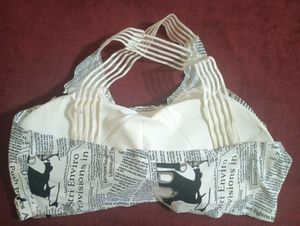 Unique Newspaper Print Sports Bra