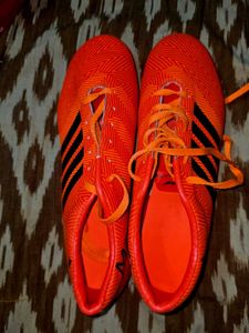 Orange Adidas Messi Football Shoes