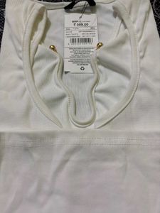 SHEIN Cream Halter Neck Sleeveless Top