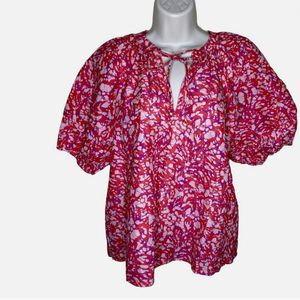 Red &amp; White Batik Print Kurta