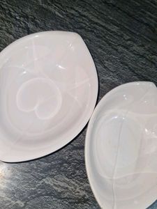 Two Decorative White Serving Dishes (2bowl)