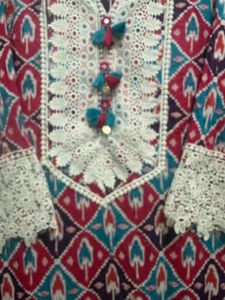 Vibrant Cotton Kurta Set with Dupatta
