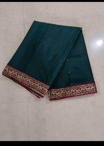 Bottle green saree