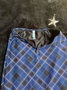 newme Blue Plaid Maxi Skirt