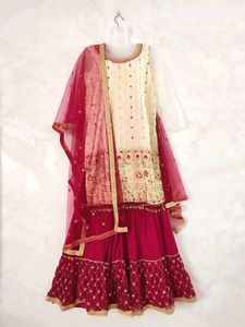 Maroon and Cream Pakistani/Indian Outfit