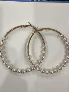 Elegant Pearl Hoop Earrings