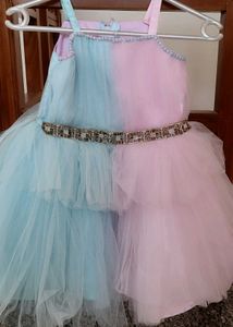 Cute Two-Tone Girls Dress