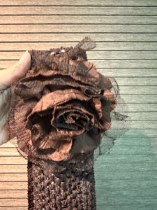 Brown Crochet Belt with Flower
