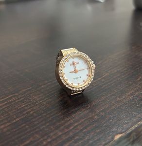 Bozhi Elegant Ring Watch with Crystal Accents