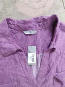 Purple Button-Up Tunic Top