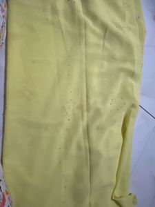 Exquisite Yellow Saree with Floral Embroidery