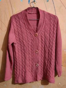 Chic Pink Cable Knit Cardigan