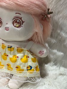 Cute Plush Doll with Duck Print Skirt