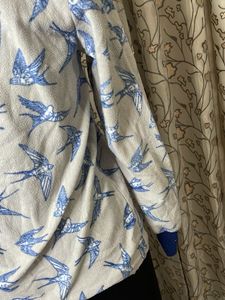 Cute Bird Print Long Sleeve Top