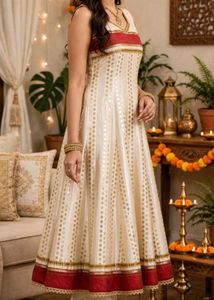 Elegant Cream Ethnic Gown