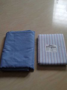 Blue &amp; White Striped Fabric