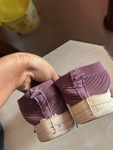 Lavender Knit Lace-Up Sneakers