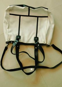 Stylish White & Black Handbag