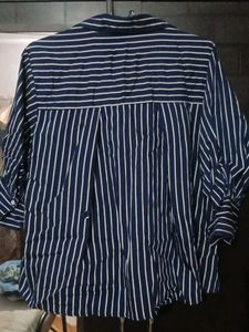 ZARA Classic Navy &amp; White Striped Shirt
