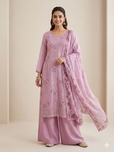 Elegant Lavender Kurta Set with Palazzo