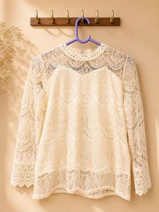 Elegant Lace top with Scalloped Neckline