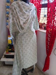 Green Block Print Kurta