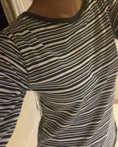 Striped Three Quarter Sleeve Top
