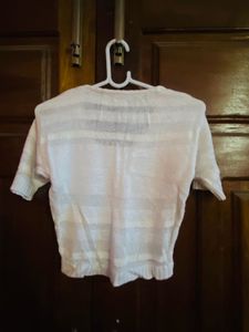 Sheer Striped Knit Top