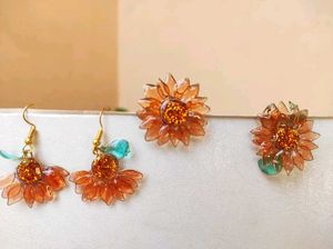 Sunflower Resin Jewellery Set