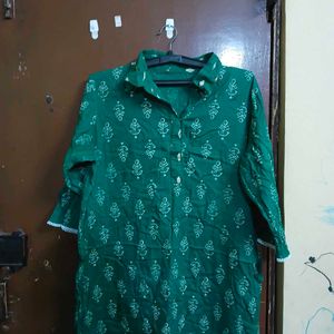 Green Printed Kurta with pant