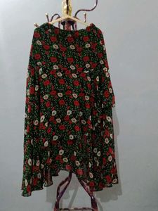 Flowy Floral Print Midi Dress