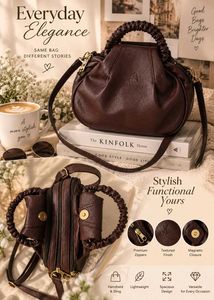 Chic Textured Brown Handbag