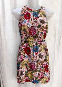 Floral Print Sleeveless Mini Dress