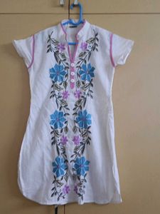 Embroidered White Kurta