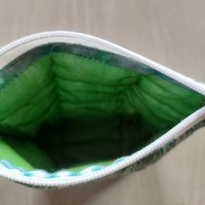 Handmade Green Striped Pouch