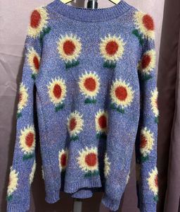 Sunflower Print Knit Sweater