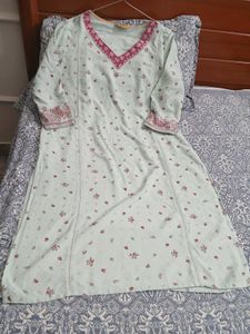 Light Blue Floral Kurta Set