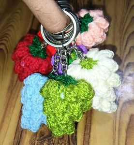 Handmade Crochet Flower Keychains