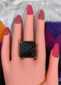 Vintage Black Square Ring