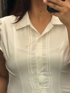 white corset collar shirt