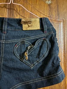 Women's Y2K Denim Shorts with Zippers