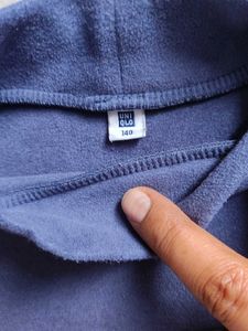 Blue Mock Neck Top
