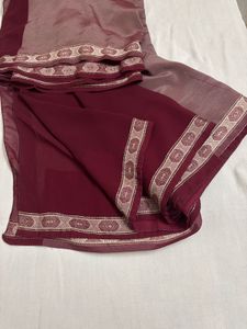 Classic Design Maroon Saree with Blouse