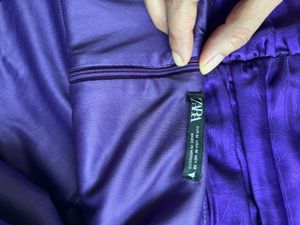 Purple Ruched Strapless Dress