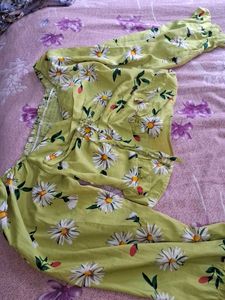 Daisy Print Wide Leg Jumpsuit