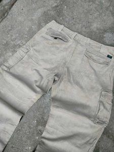 Men's Beige Corduroy Cargo Pants