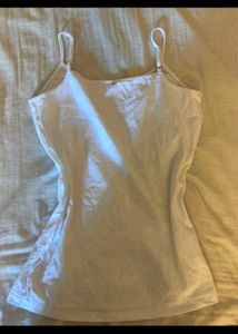 White Whimsy Camisole Top with Embroidery tank