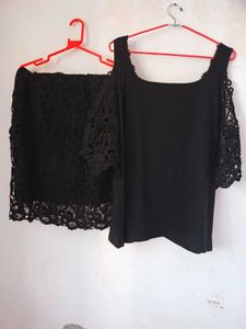 Black Lace Dress &amp; Skirt Set